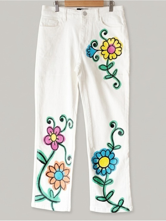 Dolls Kill Denim - dELiA*s Dolls Kill Blooming World Doodle Flower High Waist Denim Jeans Size S/28
